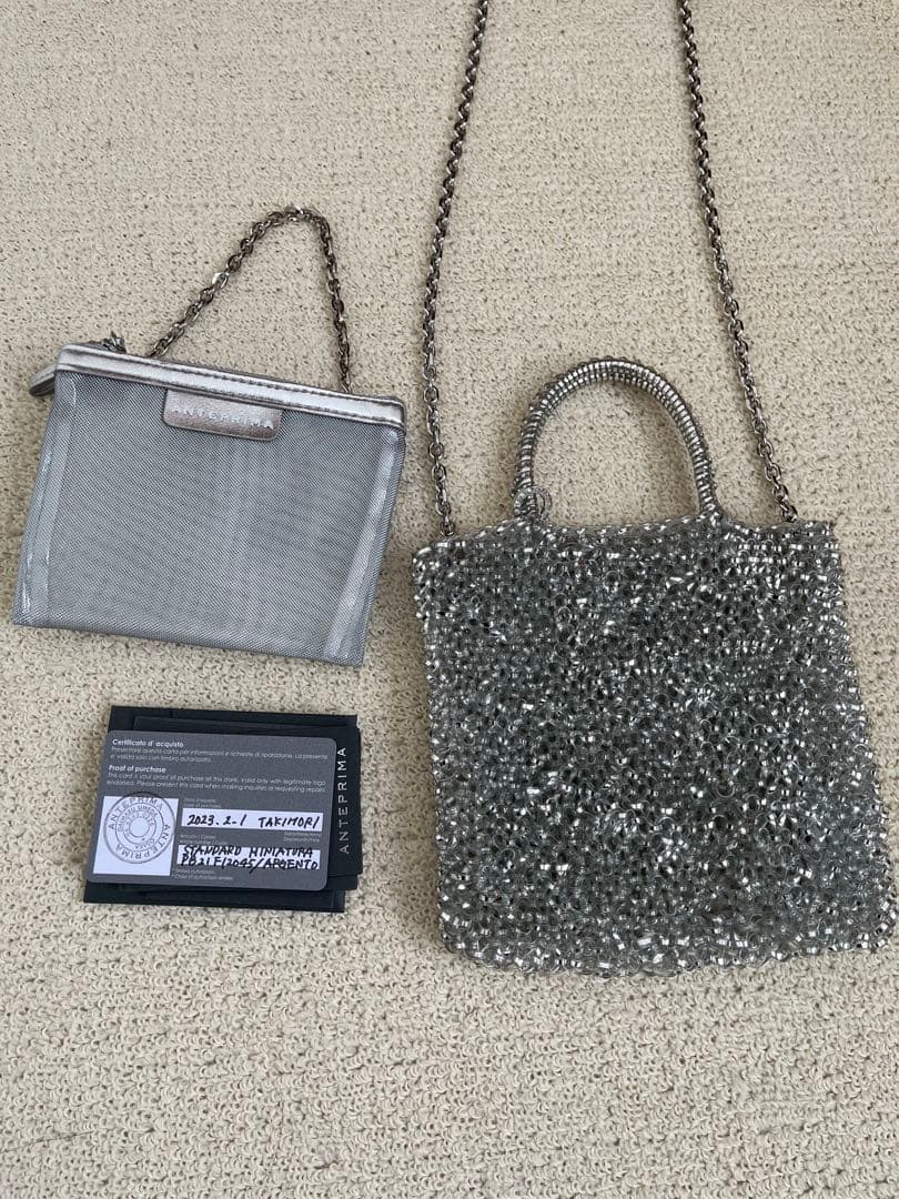 アンテプリマ　スタンダードミニアトゥーラ　インナーバッグ付き　シルバー