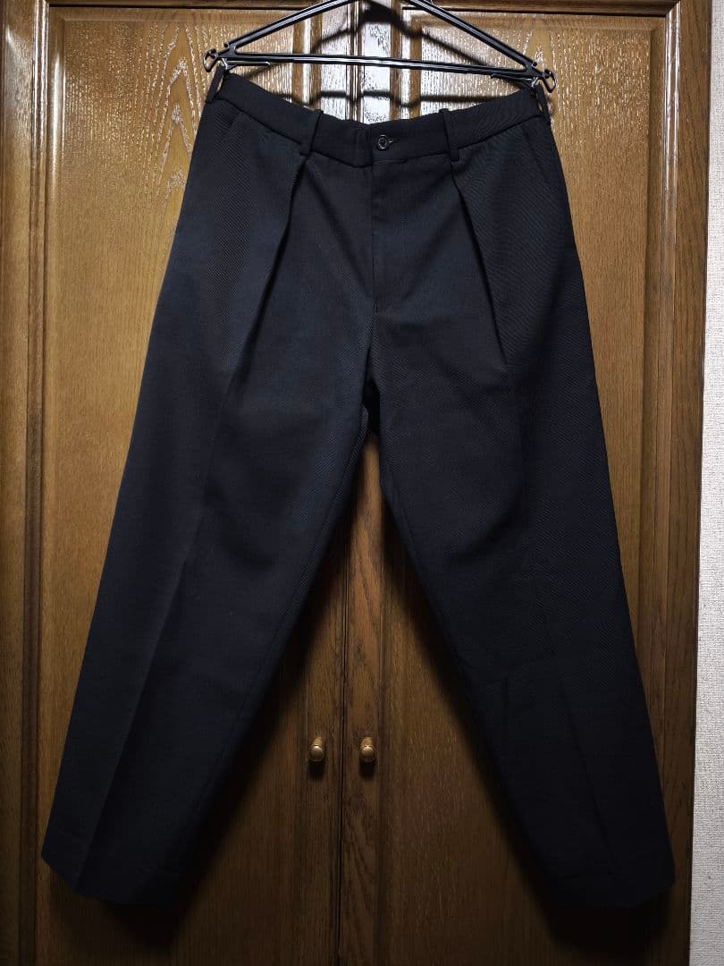 MARKAWARE ウールサバイバルクロス　ペグトップパンツ　ブラック　2