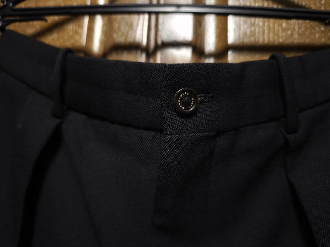 MARKAWARE ウールサバイバルクロス　ペグトップパンツ　ブラック　2