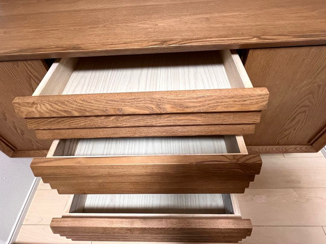 FALT 木製リビングボード サイドボード 収納 無垢材 幅120cm