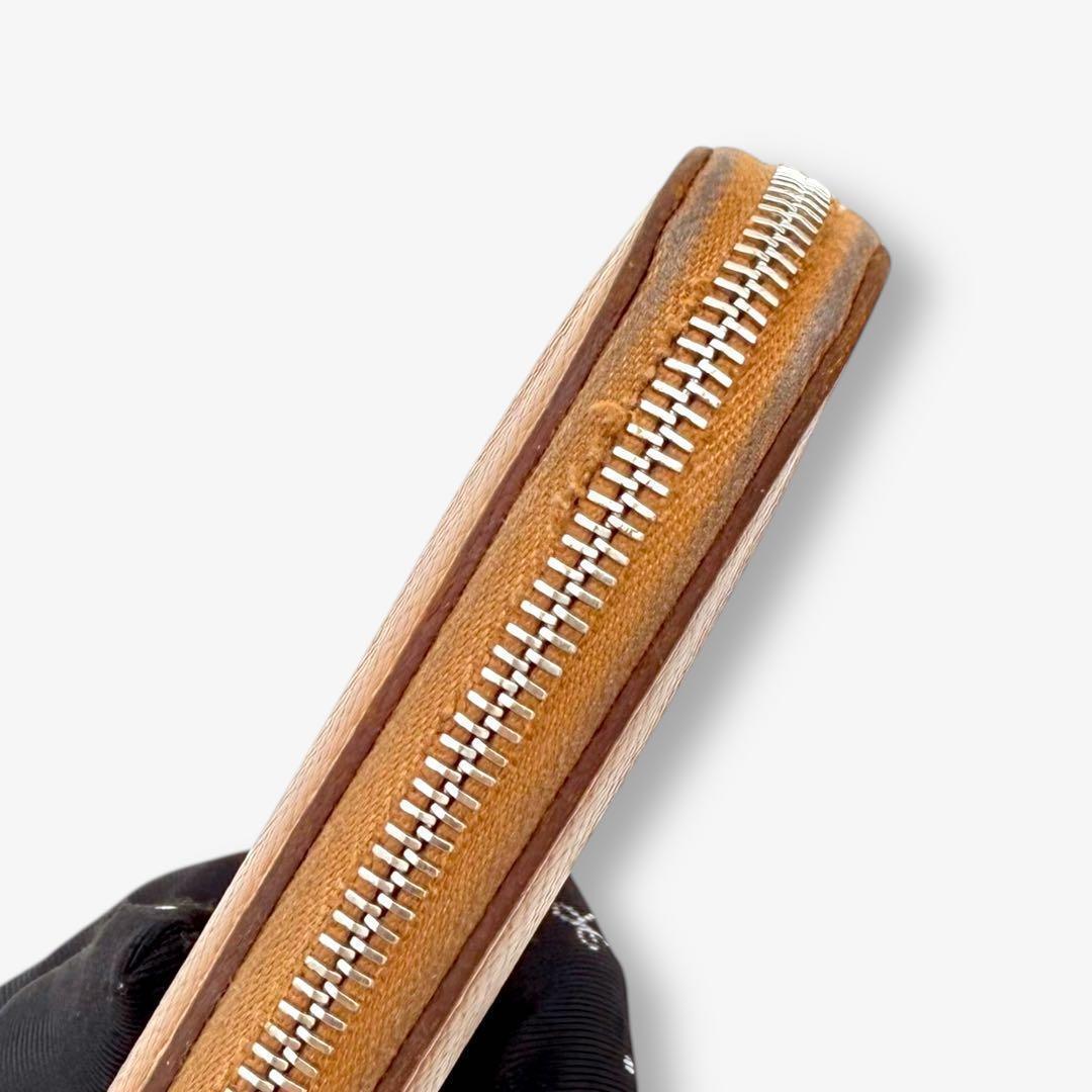 【美品】エルメス HERMES 長財布　アザップシルクイン エプソン　ゴールド