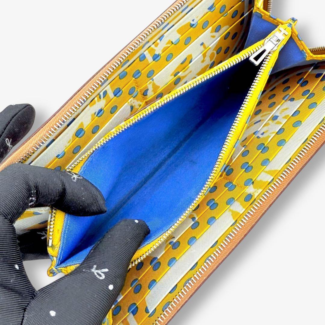 【美品】エルメス HERMES 長財布　アザップシルクイン エプソン　ゴールド