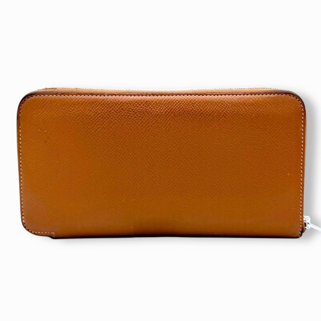 【美品】エルメス HERMES 長財布　アザップシルクイン エプソン　ゴールド