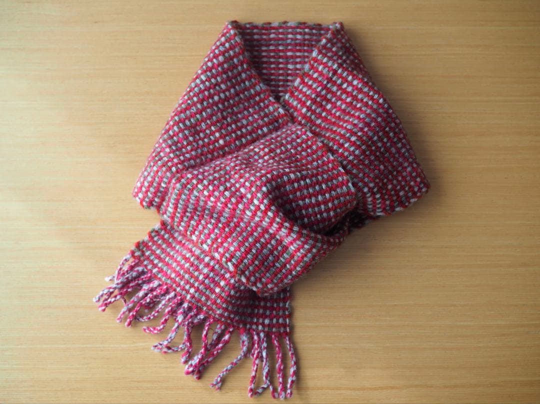 【みちのくあかね会】手紡ぎウールミニマフラー