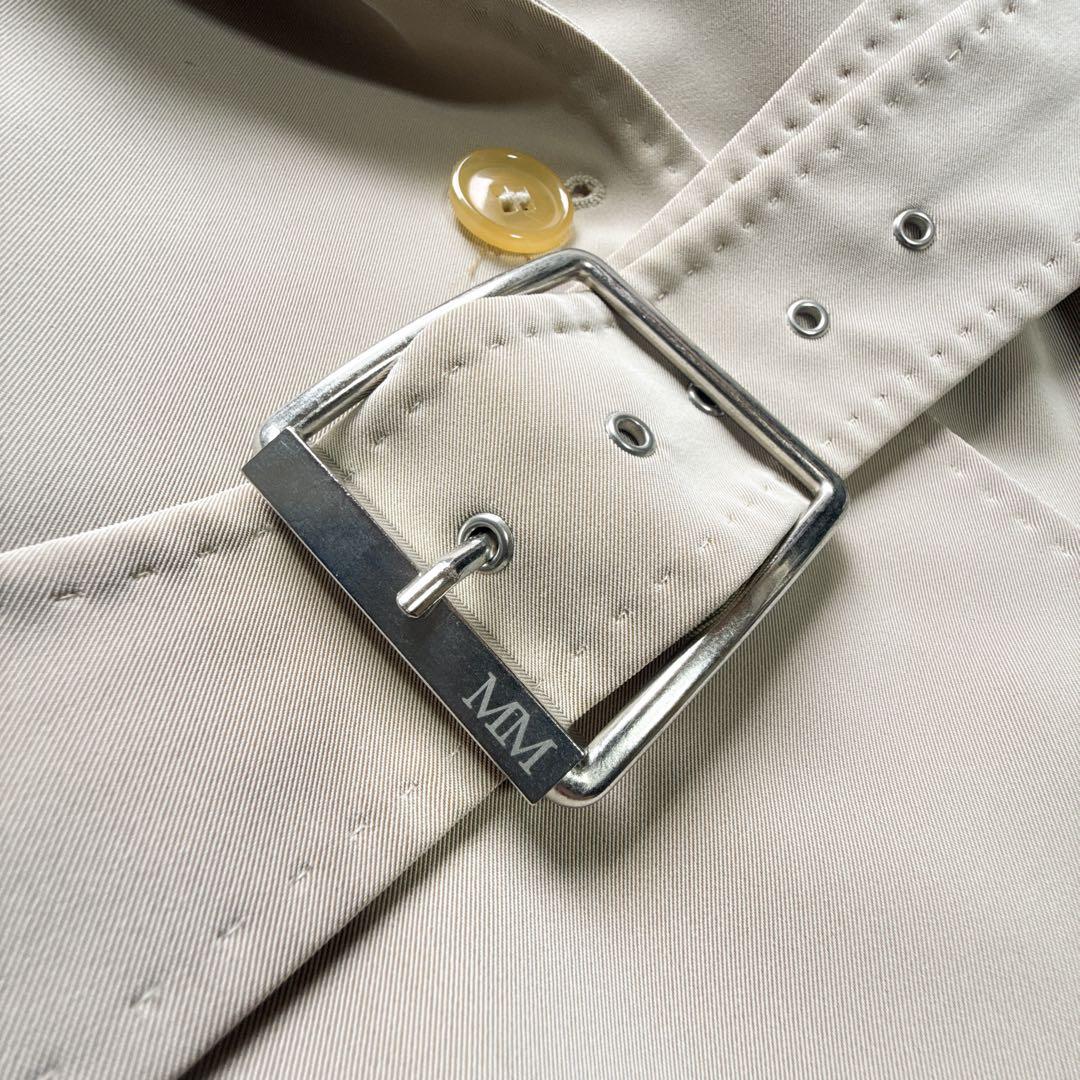 極美品 MaxMara トレンチコート ベルト ベージュ系 表地ストレッチ XL