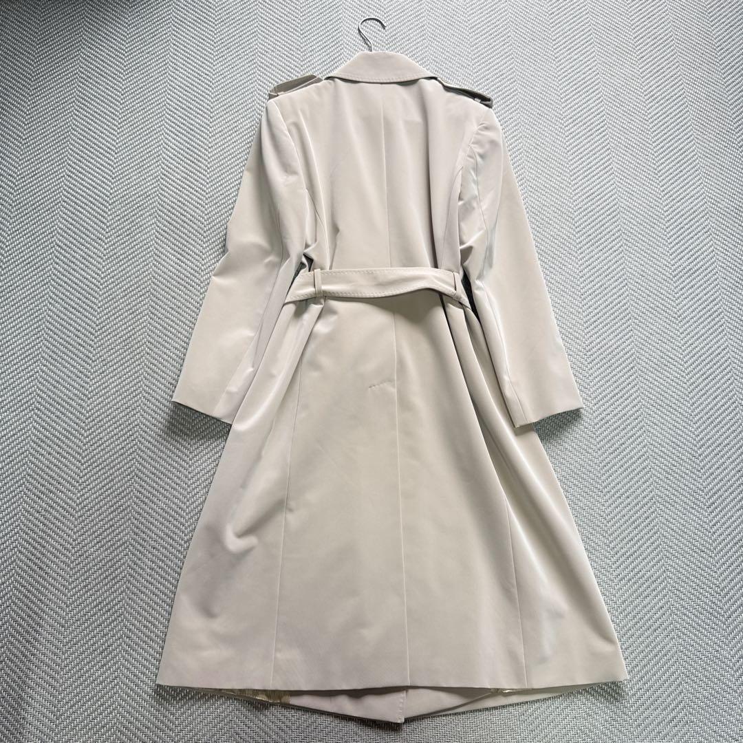 極美品 MaxMara トレンチコート ベルト ベージュ系 表地ストレッチ XL