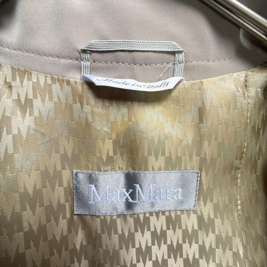 極美品 MaxMara トレンチコート ベルト ベージュ系 表地ストレッチ XL