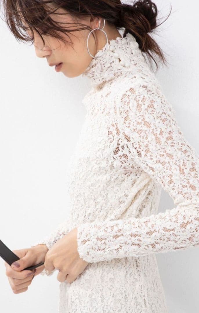 FRAY I.D 完売品 レースストレッチロングワンピース フレイアイディー