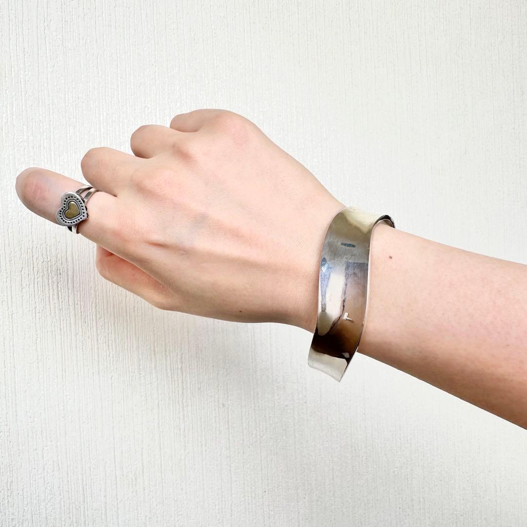 ヴィンテージ！Silver Wavy Cuff ブレスレット　#2