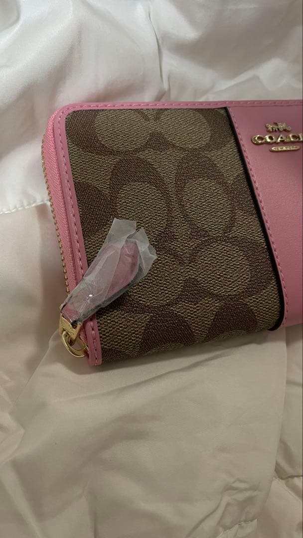 【‼️最終値下げ】新品未使用 COACH 長財布 ブラウン/ピンク