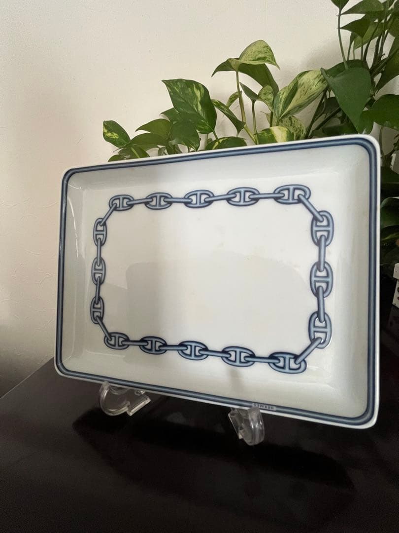 未使用　エルメス　シェーヌダンクルスクエアプレート皿