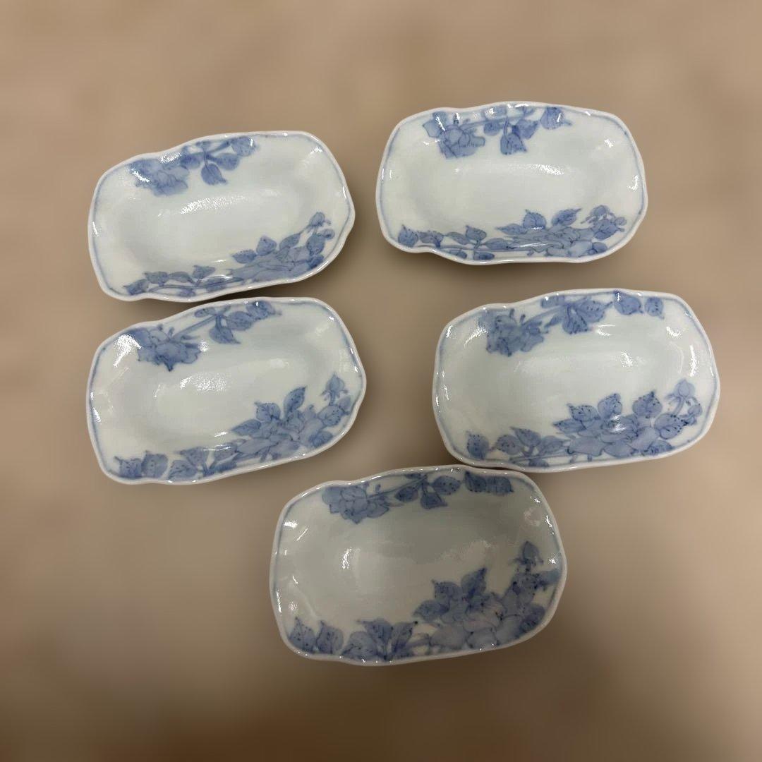 うつわ藍水　薔薇の花の小皿　5枚