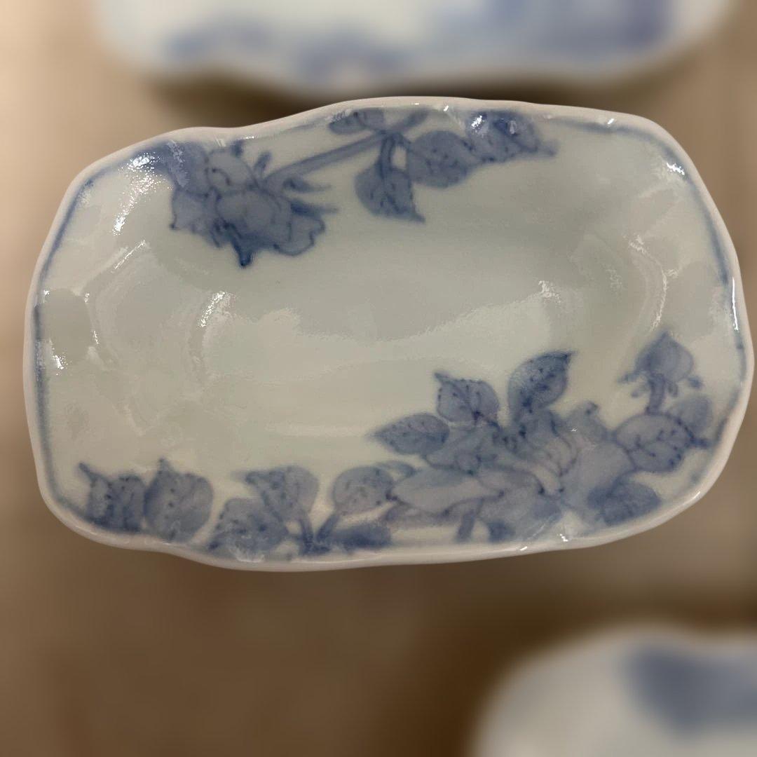 うつわ藍水　薔薇の花の小皿　5枚