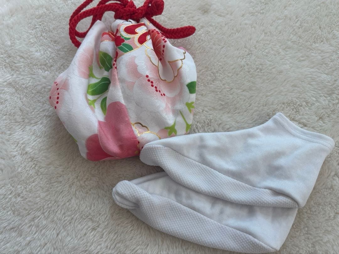 七五三用 花柄 ピンク 着物セット