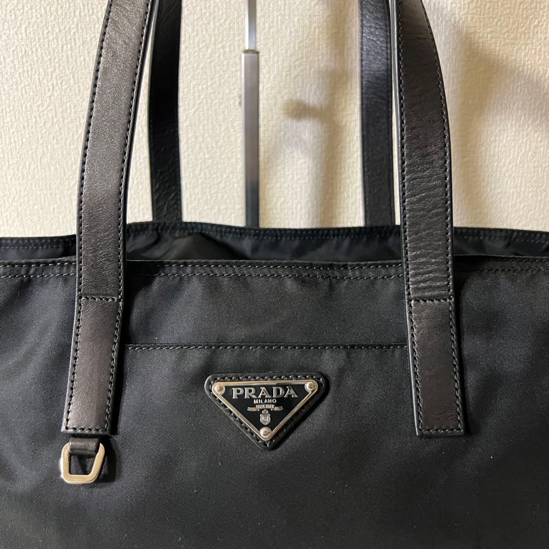 PRADA トートバッグ 三角ロゴ A4 ナイロン 黒 BR3255 カード