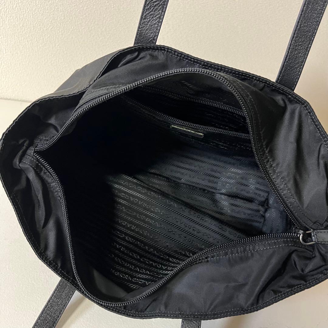 PRADA トートバッグ 三角ロゴ A4 ナイロン 黒 BR3255 カード