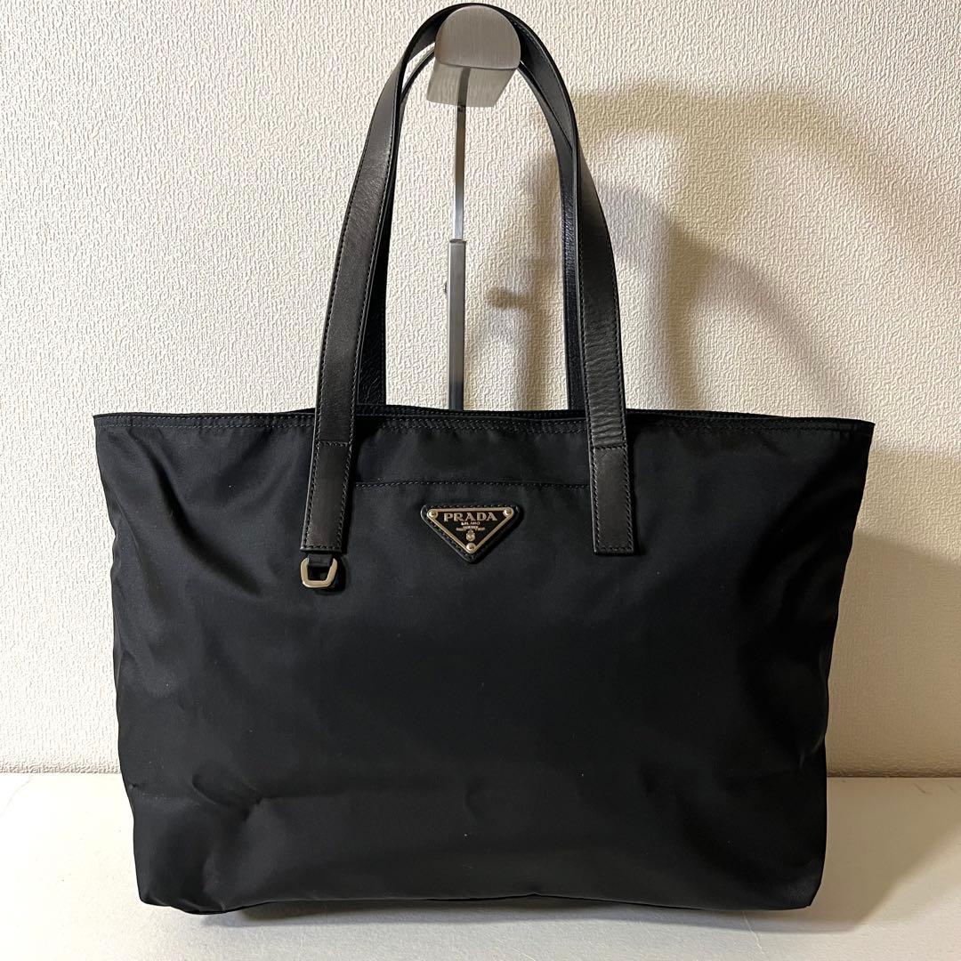 PRADA トートバッグ 三角ロゴ A4 ナイロン 黒 BR3255 カード