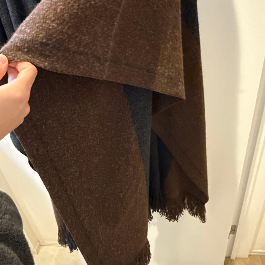 未使用ADAWAS ポンチョ グレー・ブラウン フリー