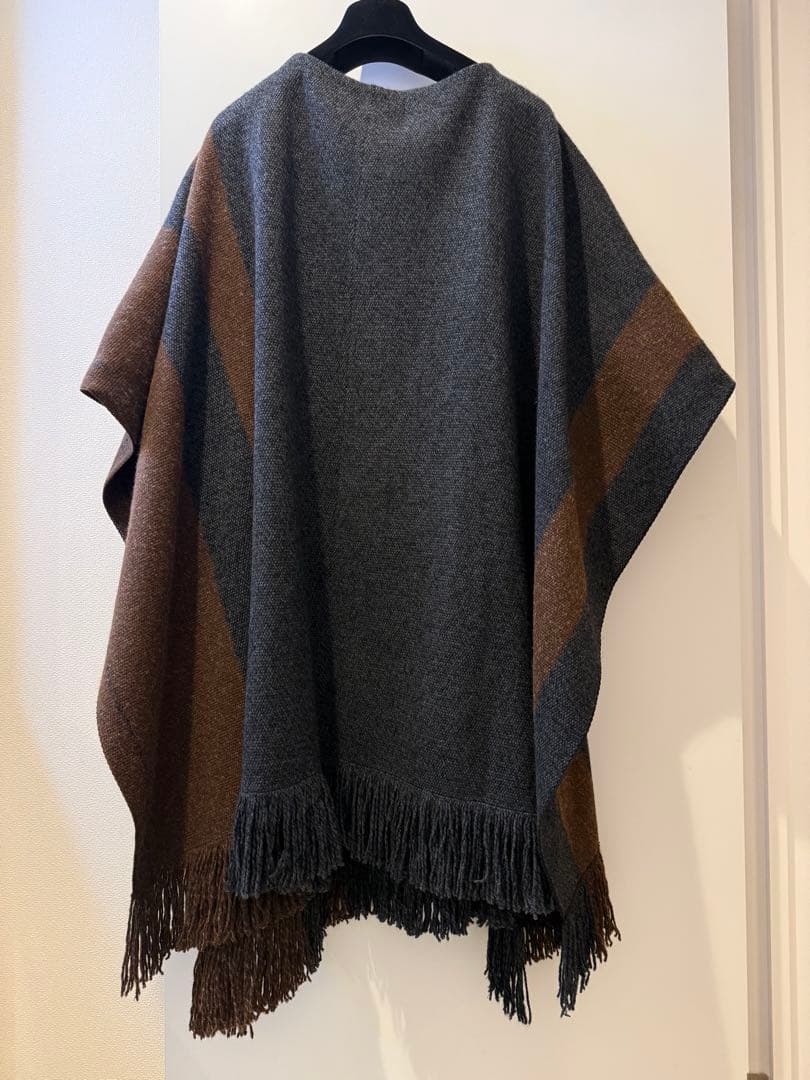 未使用ADAWAS ポンチョ グレー・ブラウン フリー