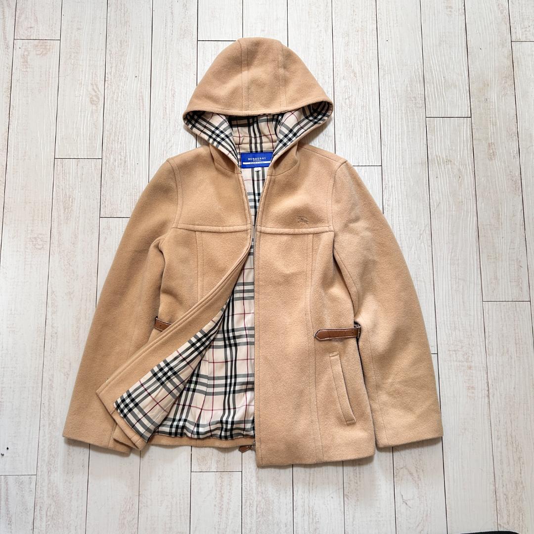 バーバリー ノバチェック フーデッドコート ショート丈 ホースロゴ 40 L