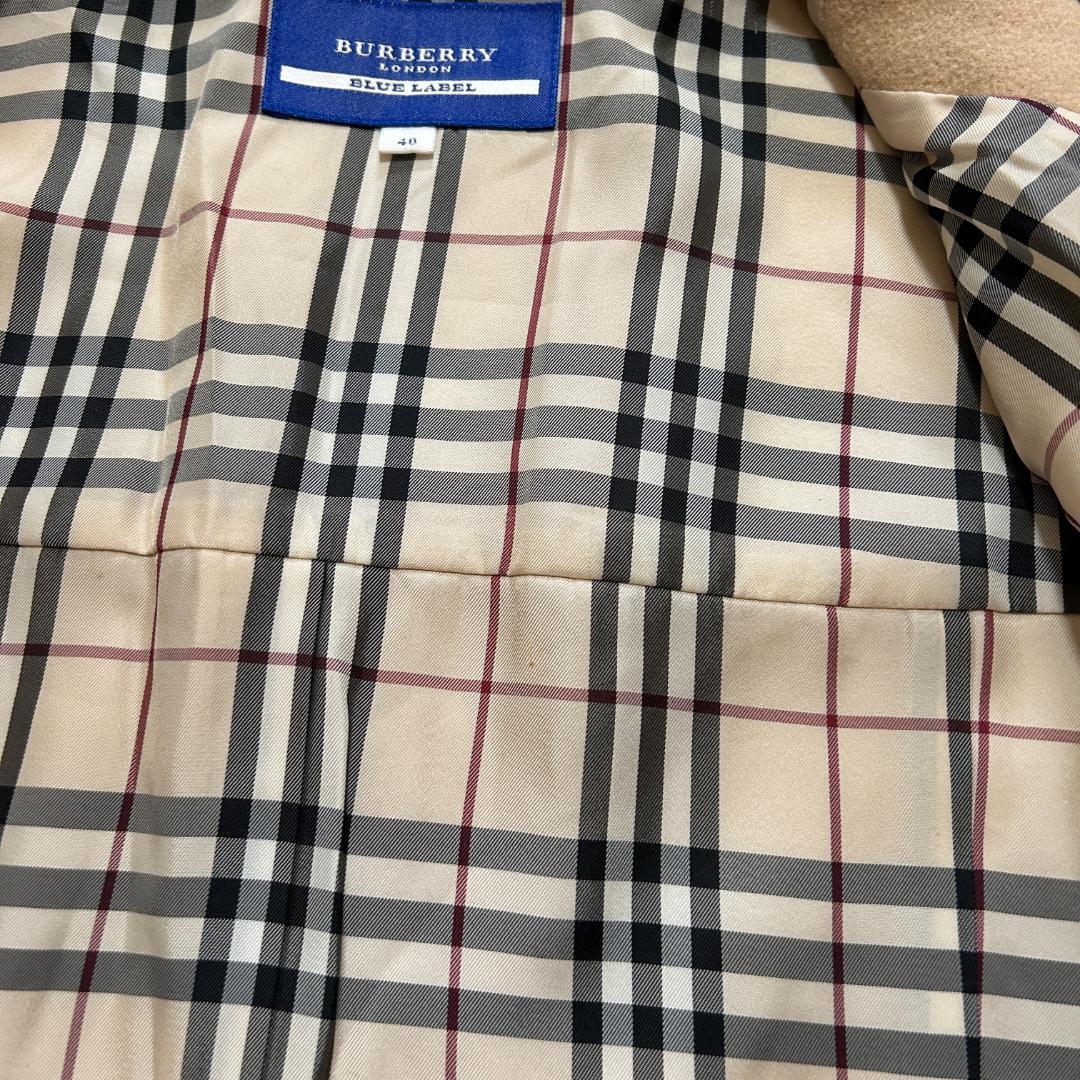 バーバリー ノバチェック フーデッドコート ショート丈 ホースロゴ 40 L