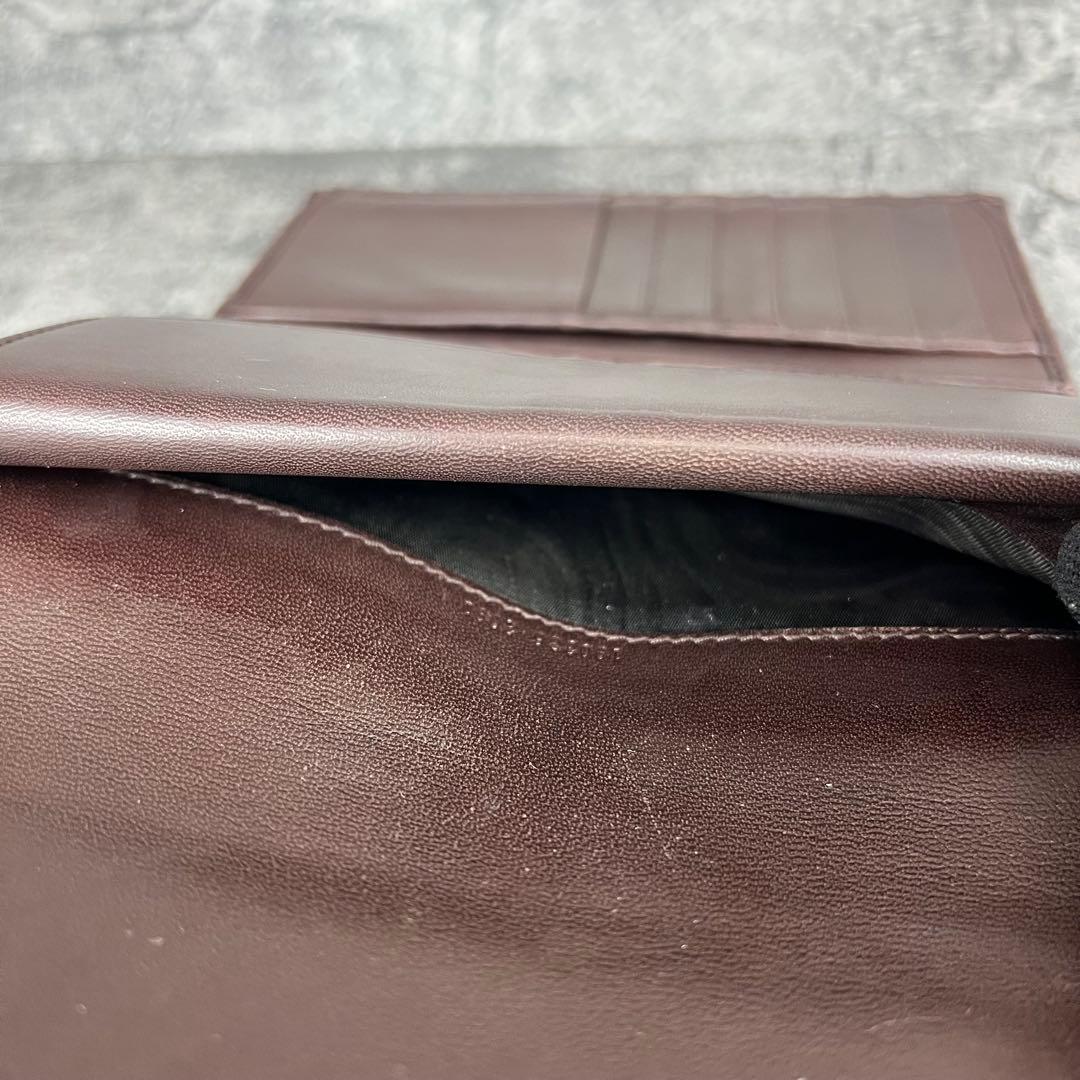 GUCCI GG シマ レザー 長財布 ダークブラウン