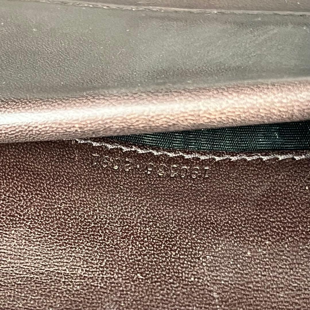 GUCCI GG シマ レザー 長財布 ダークブラウン