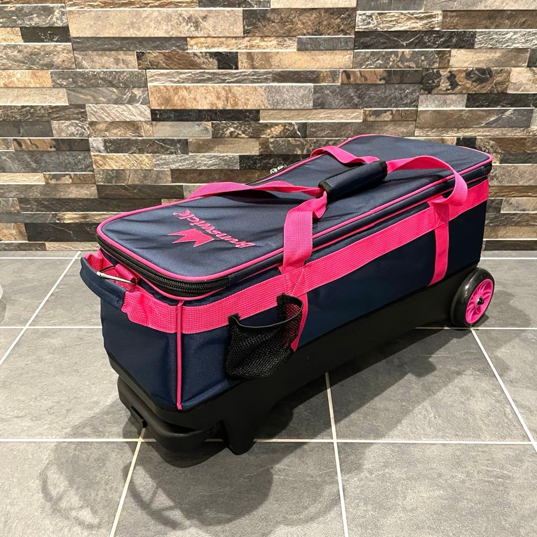 Brunswick ボウリング用バッグ ネイビー/ピンク　3個用