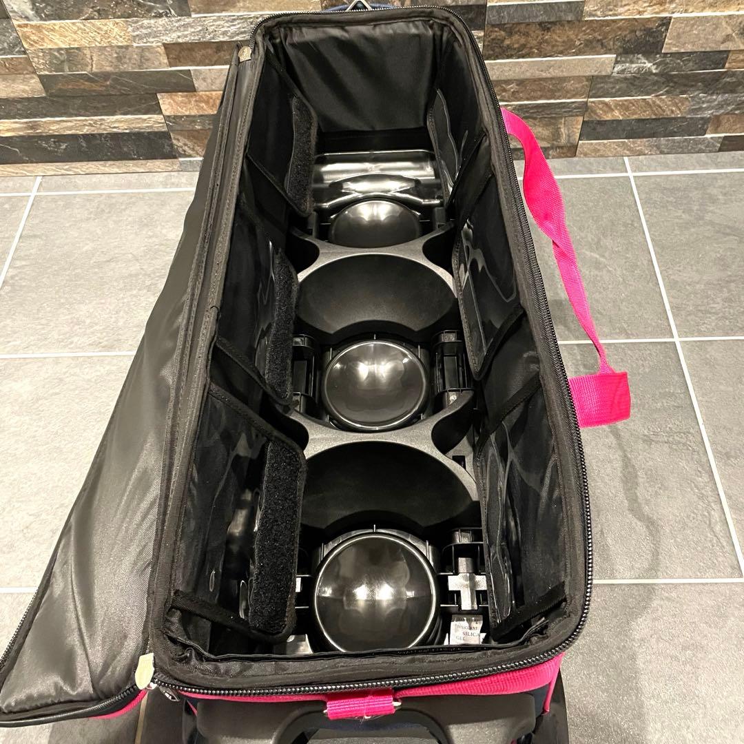 Brunswick ボウリング用バッグ ネイビー/ピンク　3個用