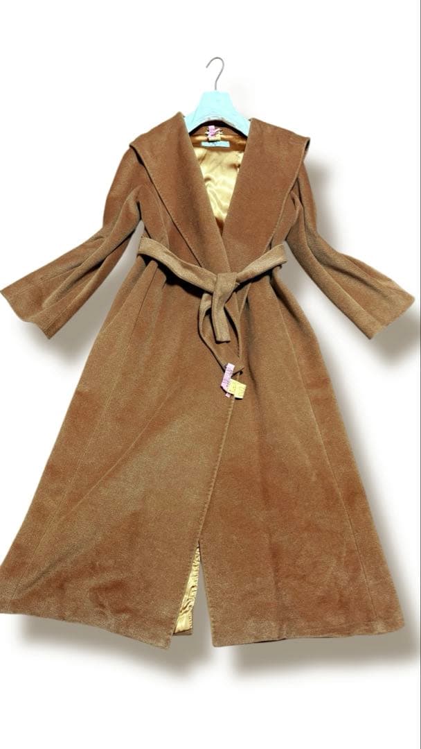 MAX MARA/白タグ/リアルト/ベルテッド/フードコート/絹/38