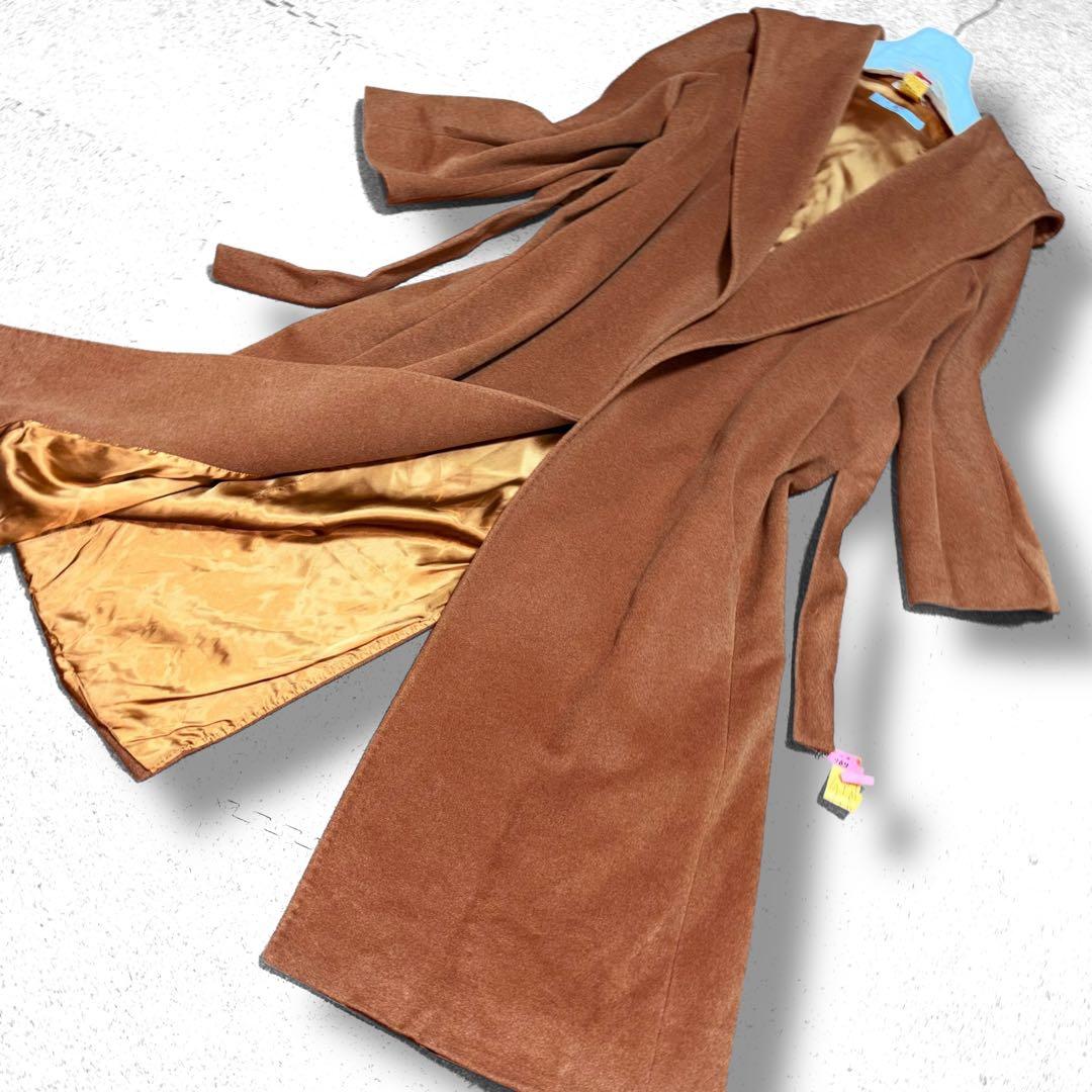 MAX MARA/白タグ/リアルト/ベルテッド/フードコート/絹/38