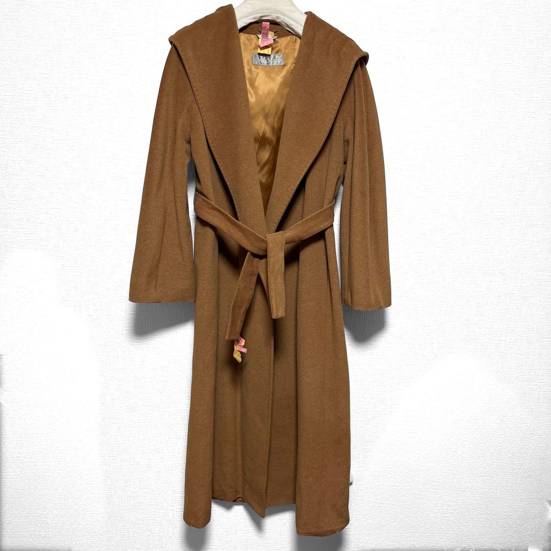 MAX MARA/白タグ/リアルト/ベルテッド/フードコート/絹/38