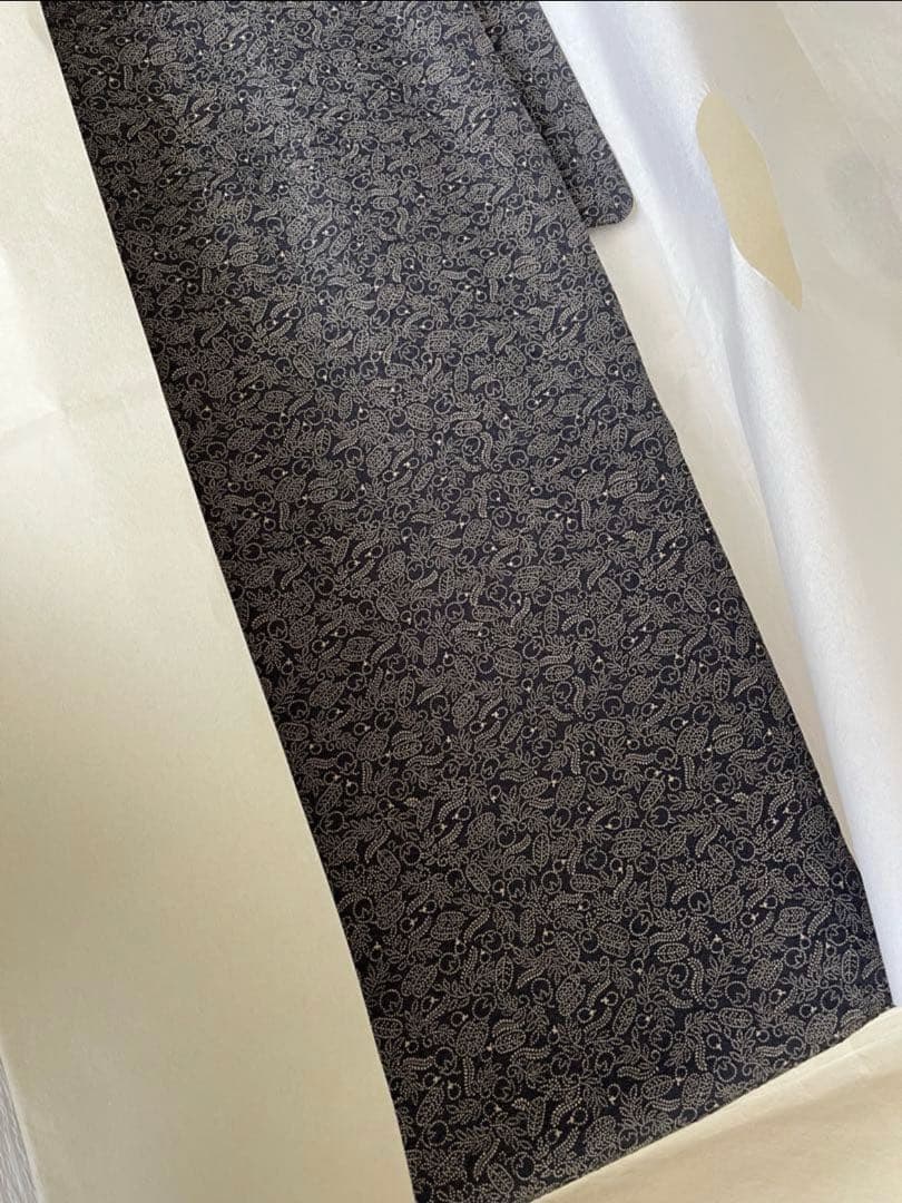 江戸小紋　正絹　一富士二鷹三茄子　単衣　未着用品