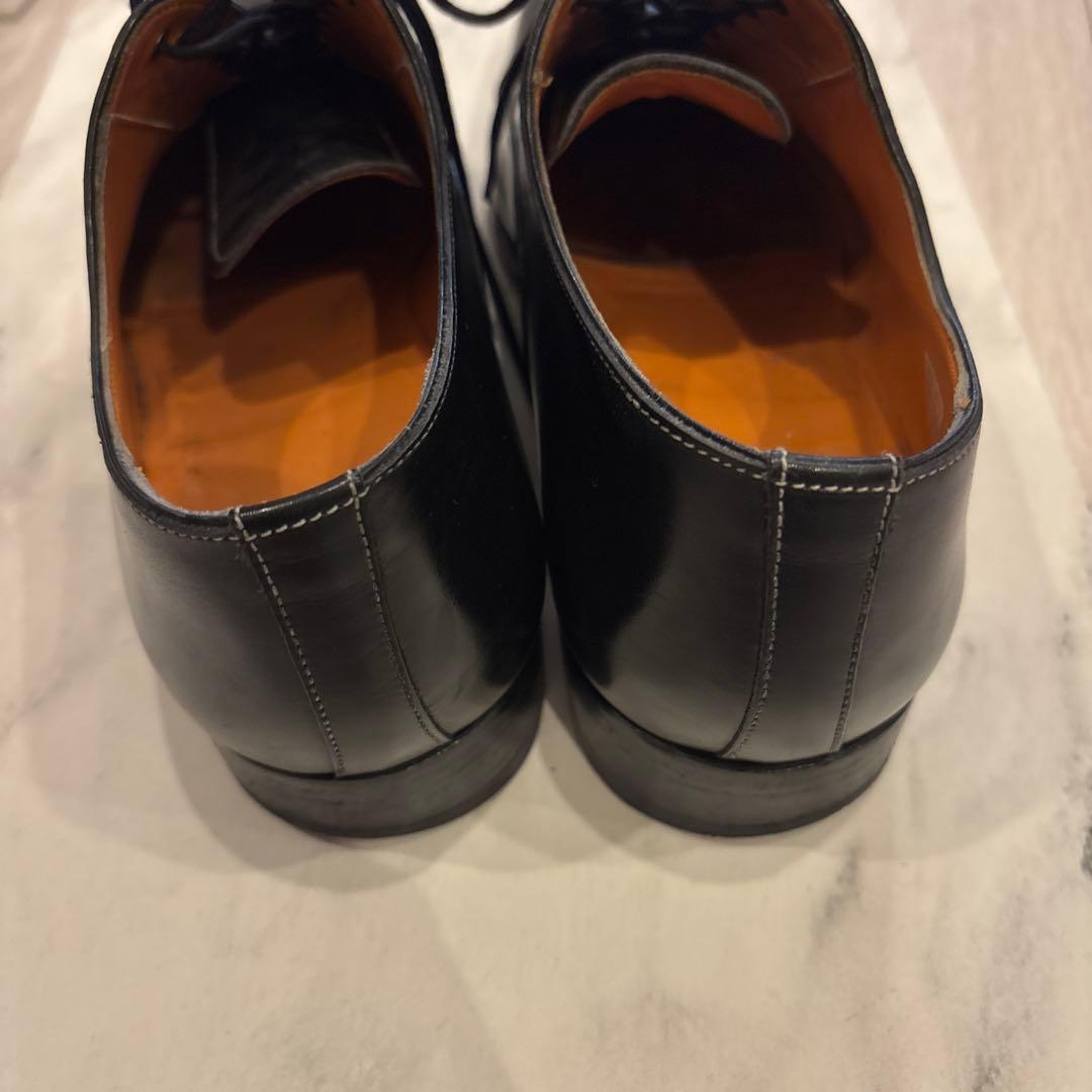 Santoni ブラック レザー ドレスシューズ
