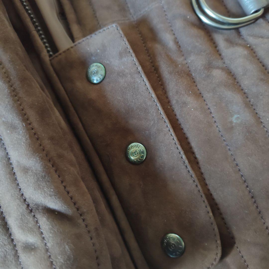 【極美品】グッチ ファー襟　本革レザー・ブルゾン コート　ベルト付