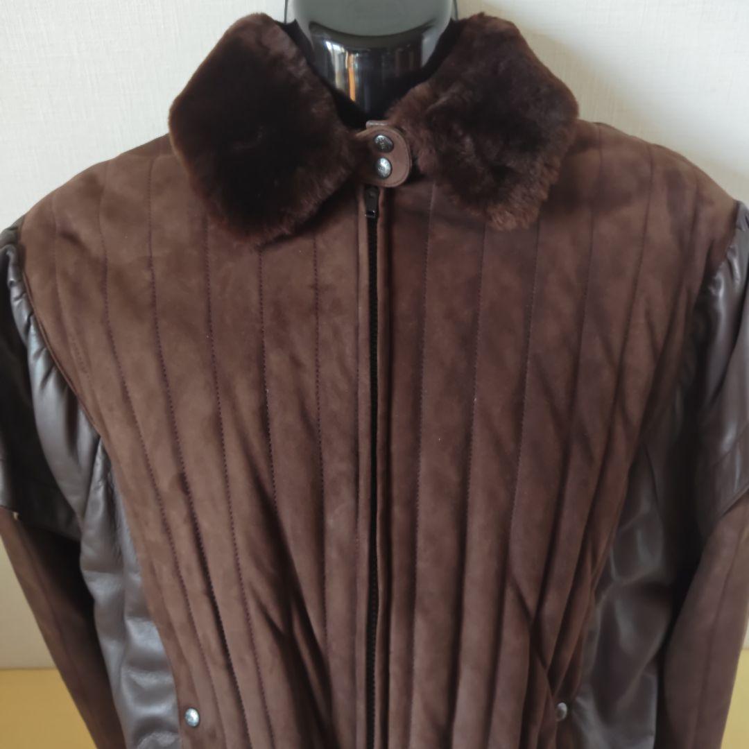 【極美品】グッチ ファー襟　本革レザー・ブルゾン コート　ベルト付