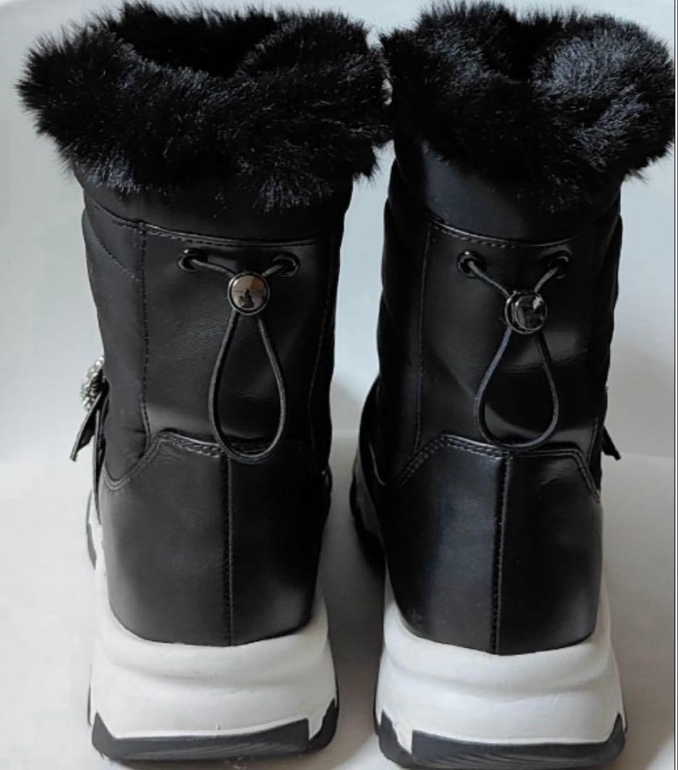 【美品】＋diana クリスタルバックル スノーブーツ 23.5 厚底　黒