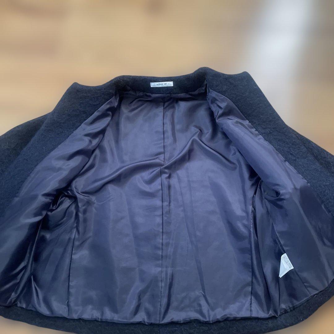 Rouge vif シャギーショートコート　ネイビー