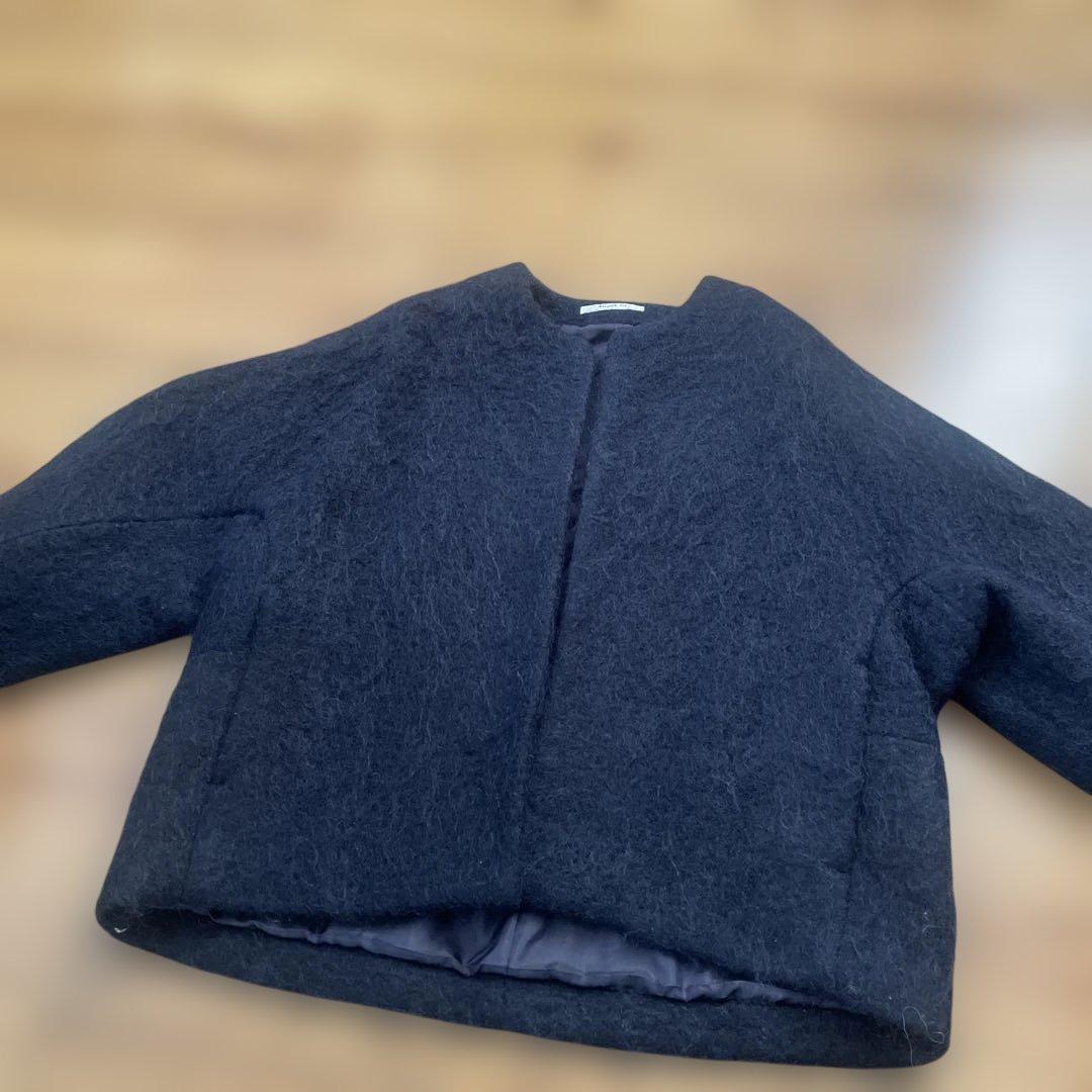 Rouge vif シャギーショートコート　ネイビー