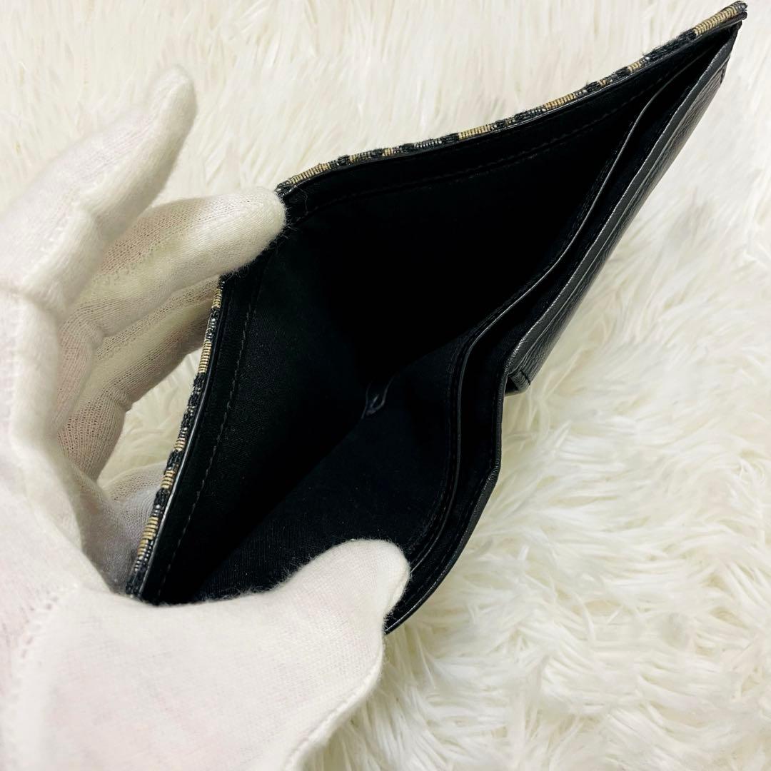 極美✨付属完備✨ディオール 二つ折り財布 オブリーク サドル レザー