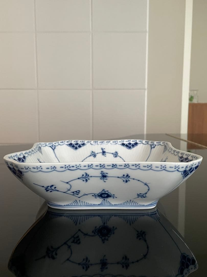 ロイヤルコペンハーゲン ブルーフルーテッド ハーフレース スクエア ボウル