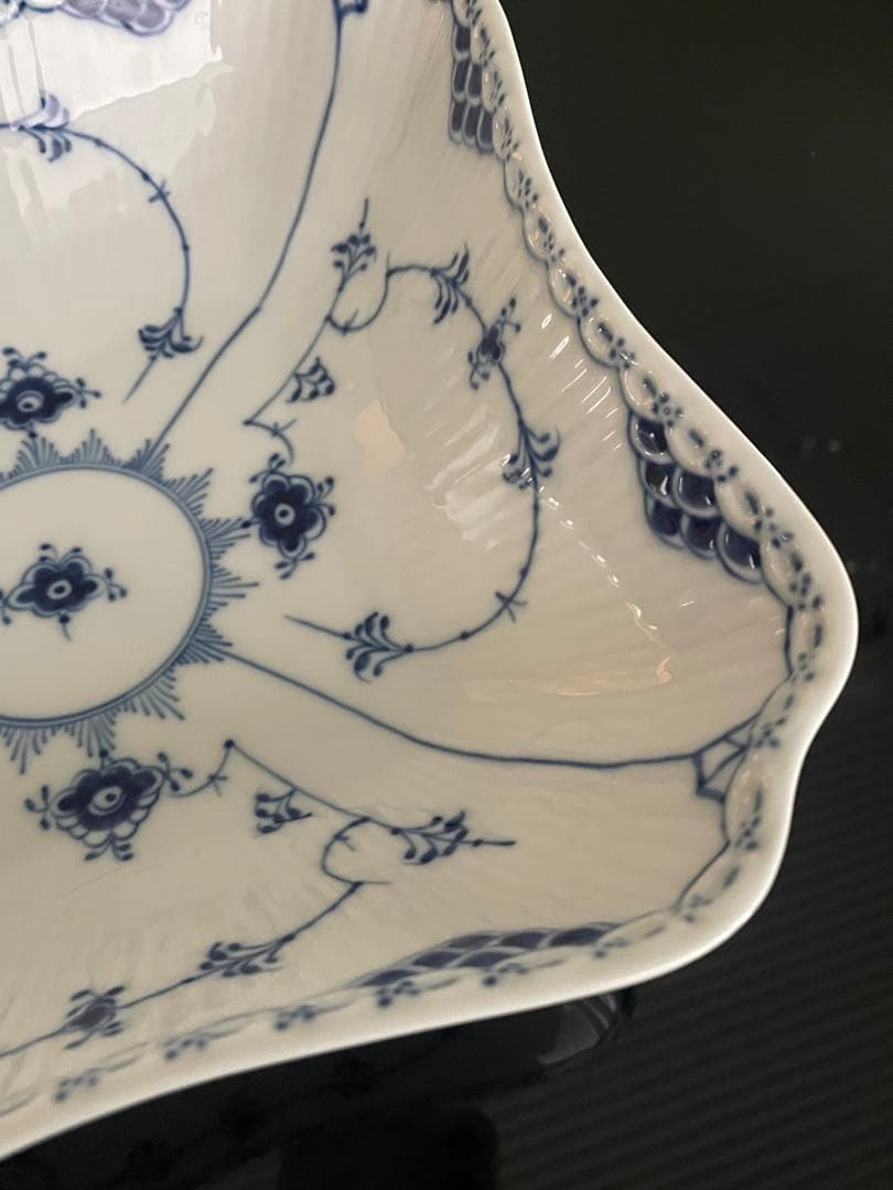 ロイヤルコペンハーゲン ブルーフルーテッド ハーフレース スクエア ボウル