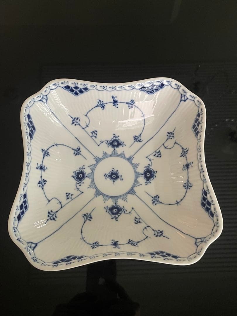 ロイヤルコペンハーゲン ブルーフルーテッド ハーフレース スクエア ボウル