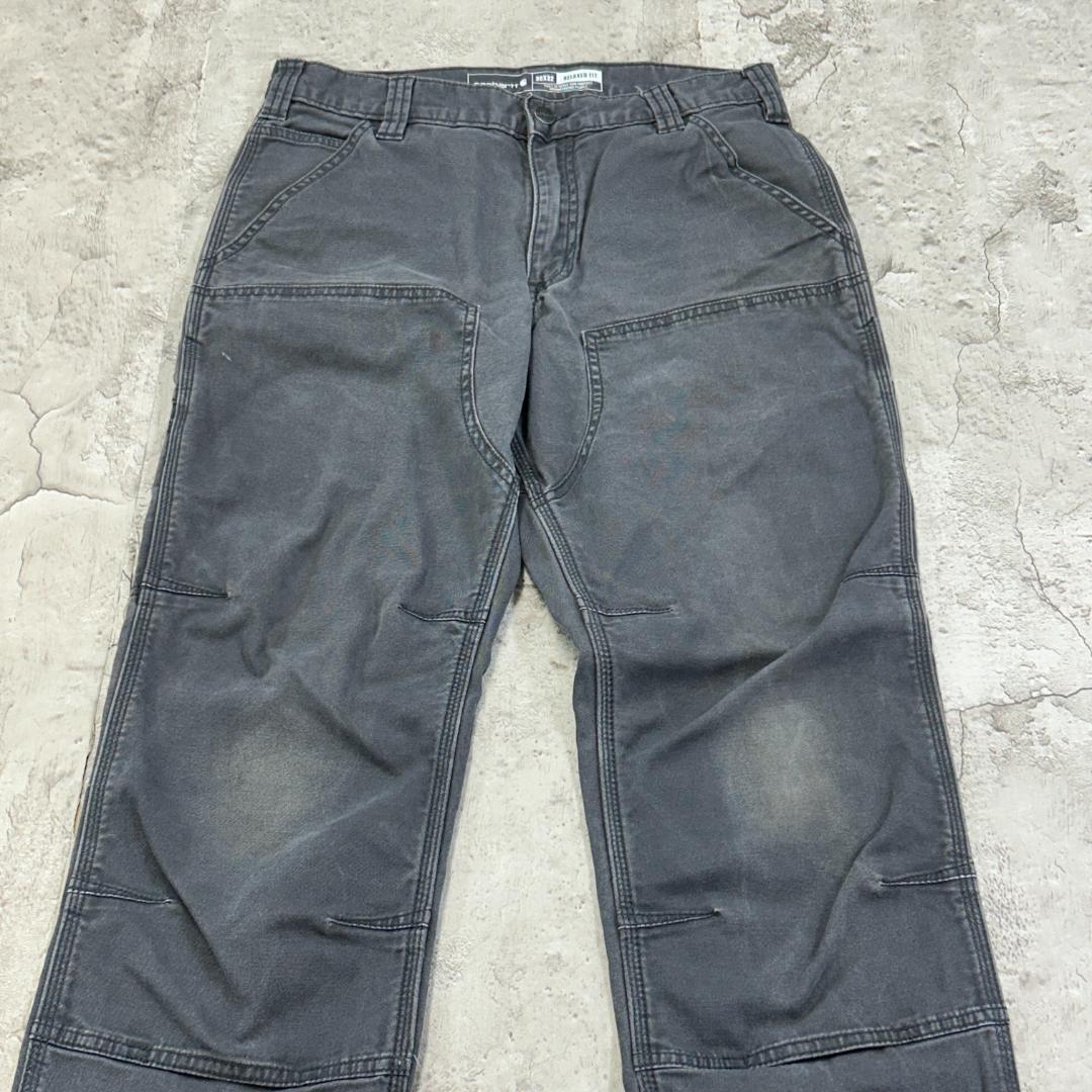 み*ん様 カーハート　ダブルニー　雰囲気抜群　ボトムス　ワークパンツ　古着　グレ