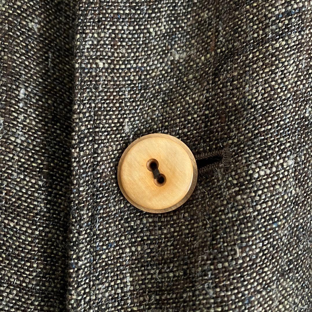 45R リネンツイードコート 定価10万 ステンカラーコート ロング サイズ2