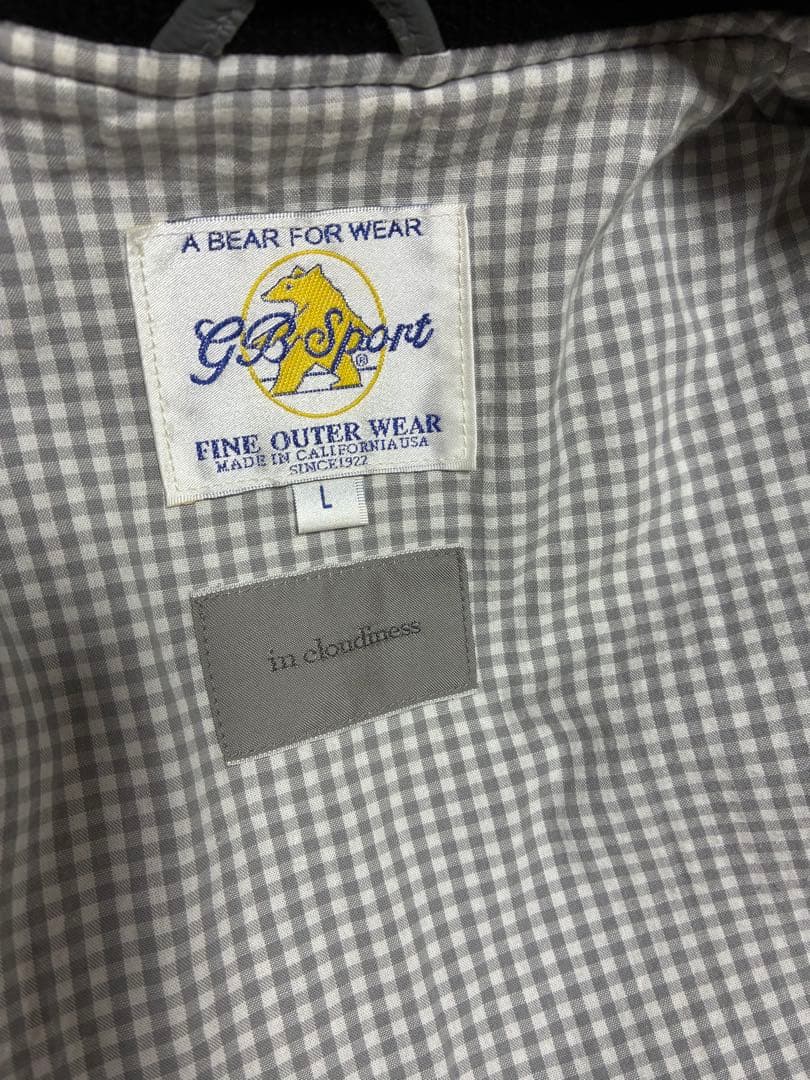 GB Sport／USA製／スタジャン／ブラック+グレー／タイトフィット／L