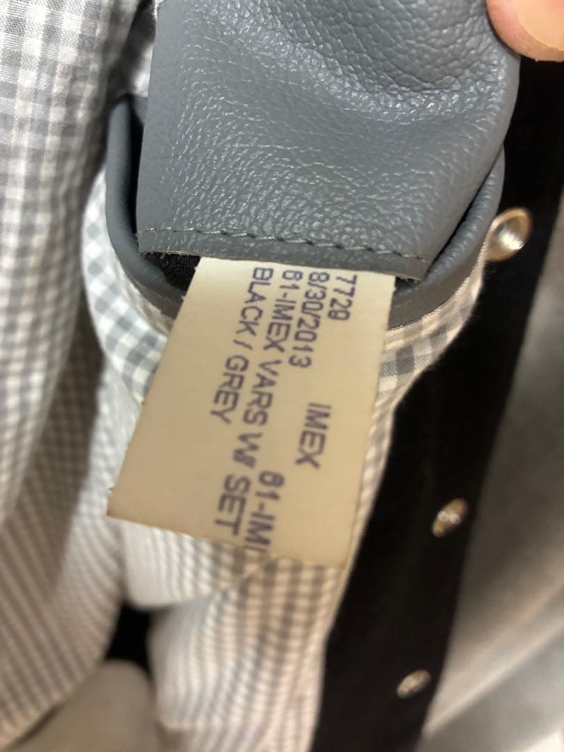 GB Sport／USA製／スタジャン／ブラック+グレー／タイトフィット／L