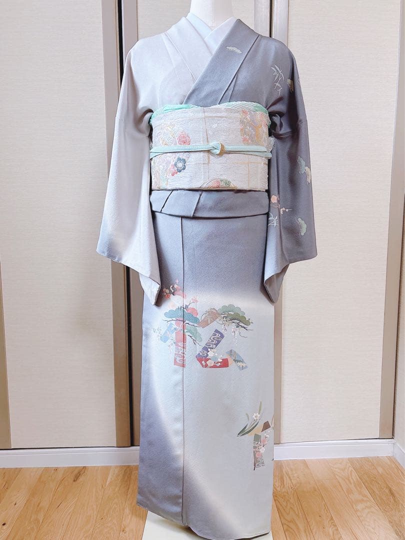 美品　田村哲彦　訪問着　フルセット　裄68 本加賀友禅 卒業式　入学式　M S