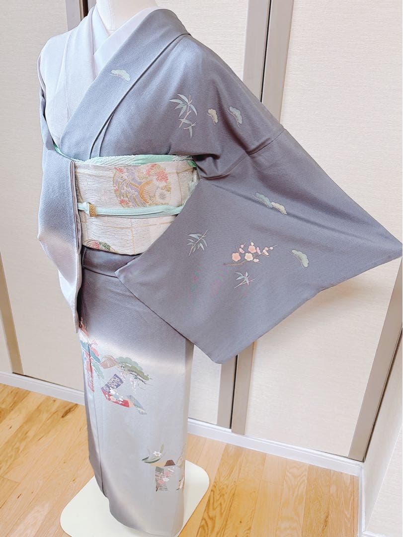 美品　田村哲彦　訪問着　フルセット　裄68 本加賀友禅 卒業式　入学式　M S