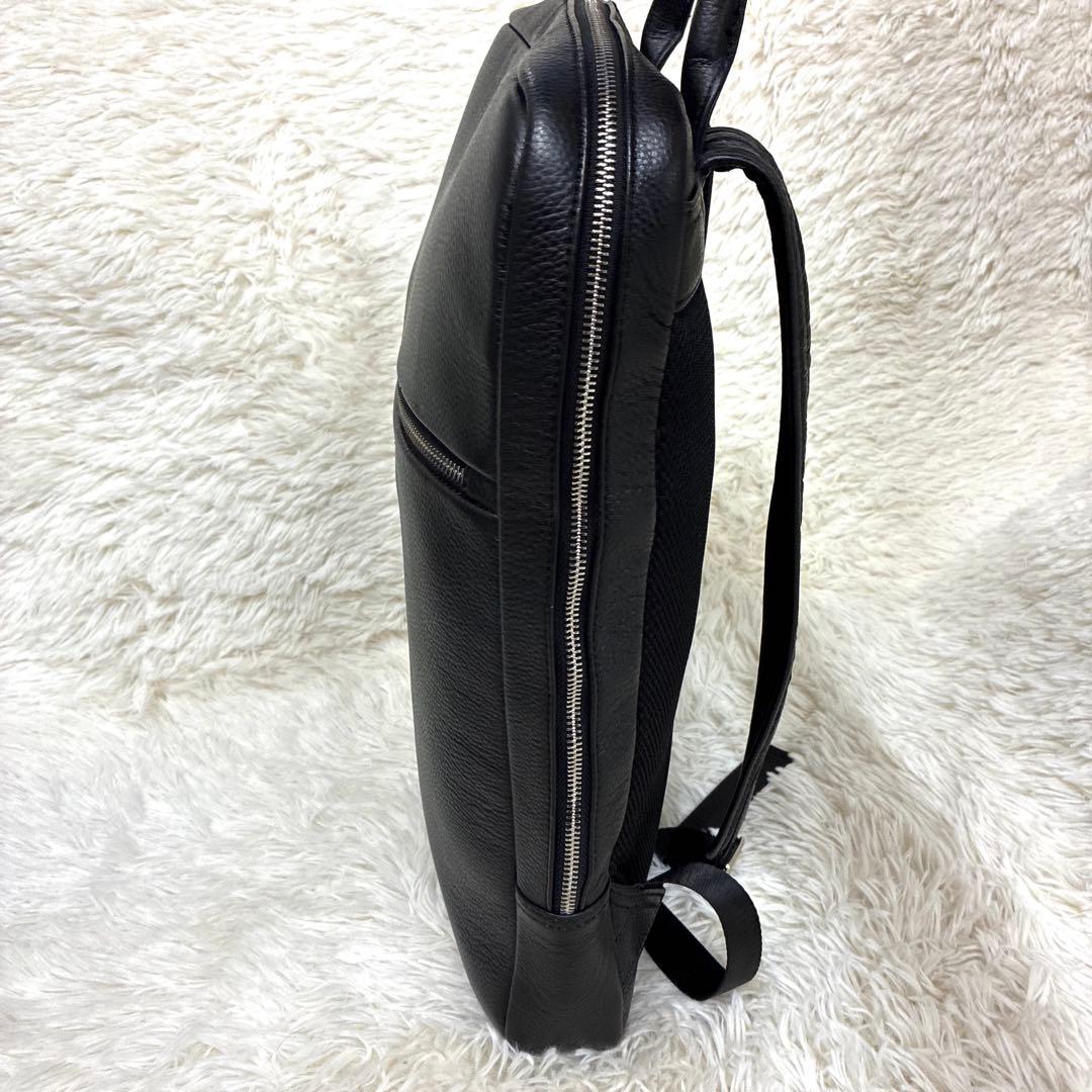 美品 MURA ムラ リュックサック レザー シボ革 肩掛け 黒 A4可 大容量